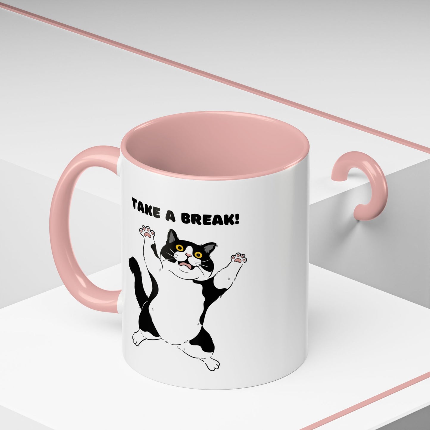 Coffee Mug - Funny Cat Drink Coffee