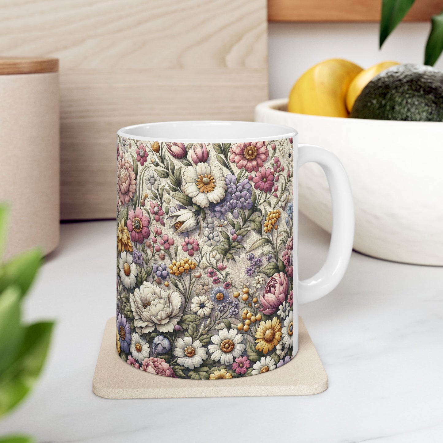 Ceramic Mug - Flower pattern design