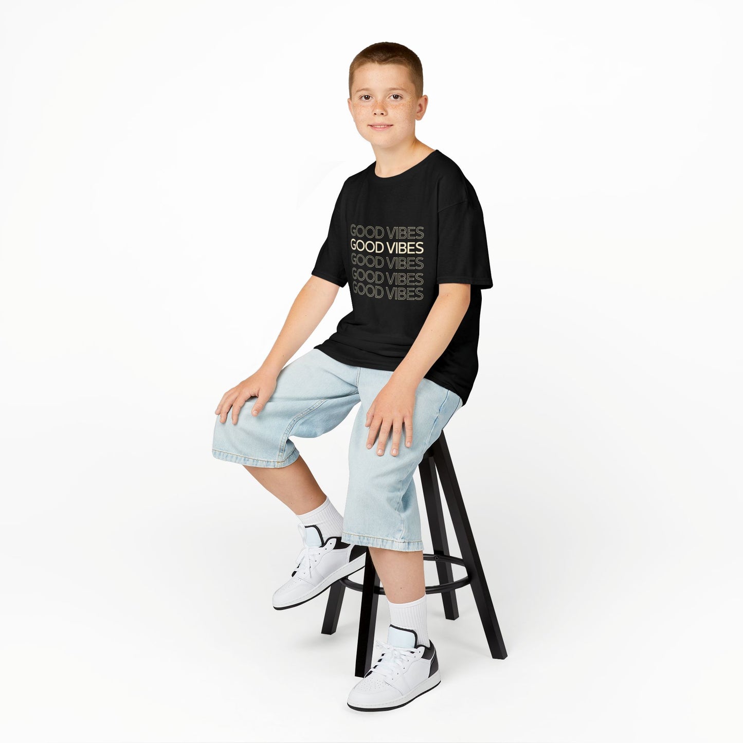Kids Good Vibes Tee - Fun & Stylish Cotton T-Shirt for Positive Energy