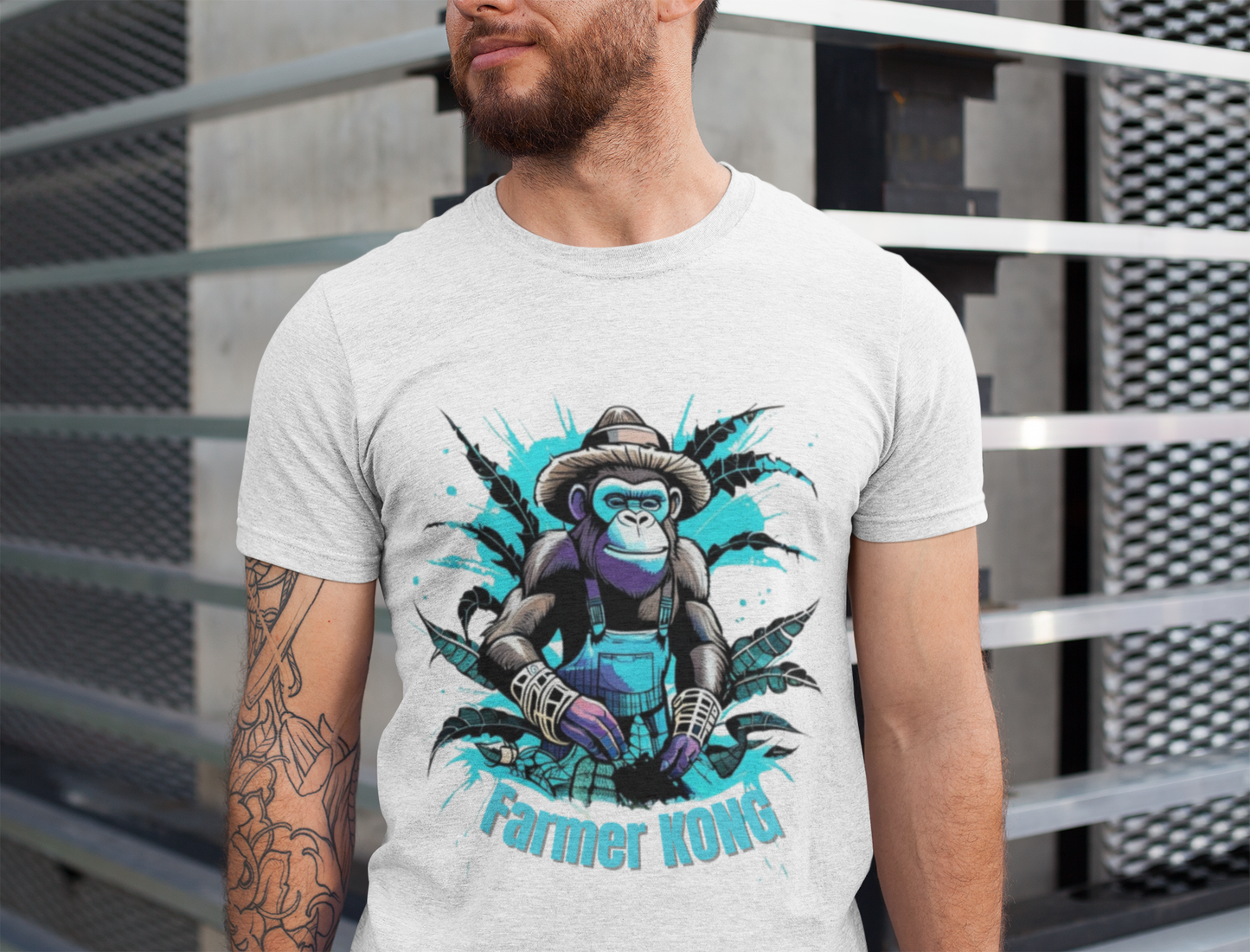 Farmer Kong Graphic Tee - Fun Unisex Jersey Short Sleeve Shirt