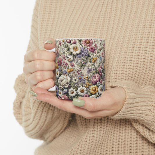 Ceramic Mug - Flower pattern design