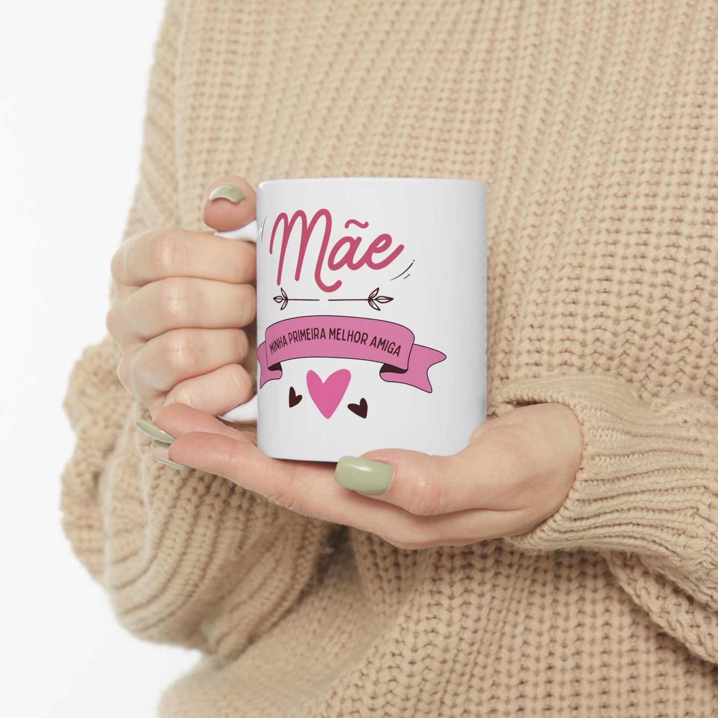 Cute 'Mãe' Design for Mother's Day Gifts - Português