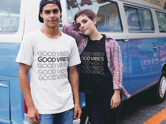 Unisex 'Good Vibes' Jersey Tee - Chill and Positive Atmosphere
